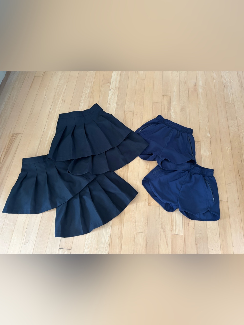 Girls Navy Skorts and Sport Shorts